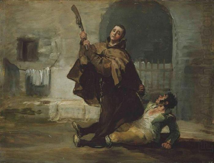 Francisco de Goya Friar Pedro Clubs El Maragato with the Butt of the Gun china oil painting image